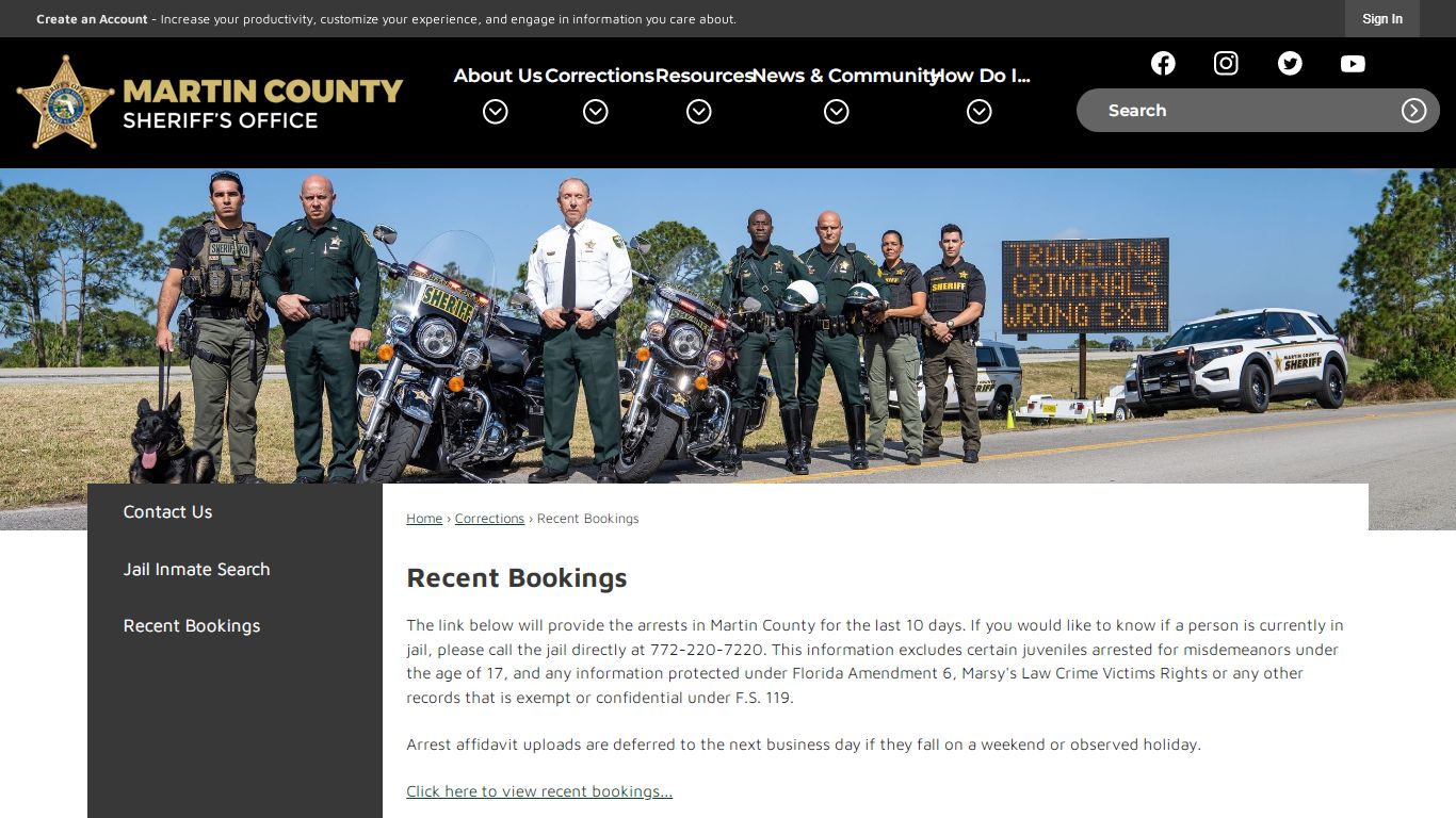Recent Bookings | Martin County Sheriff's Office, FL
