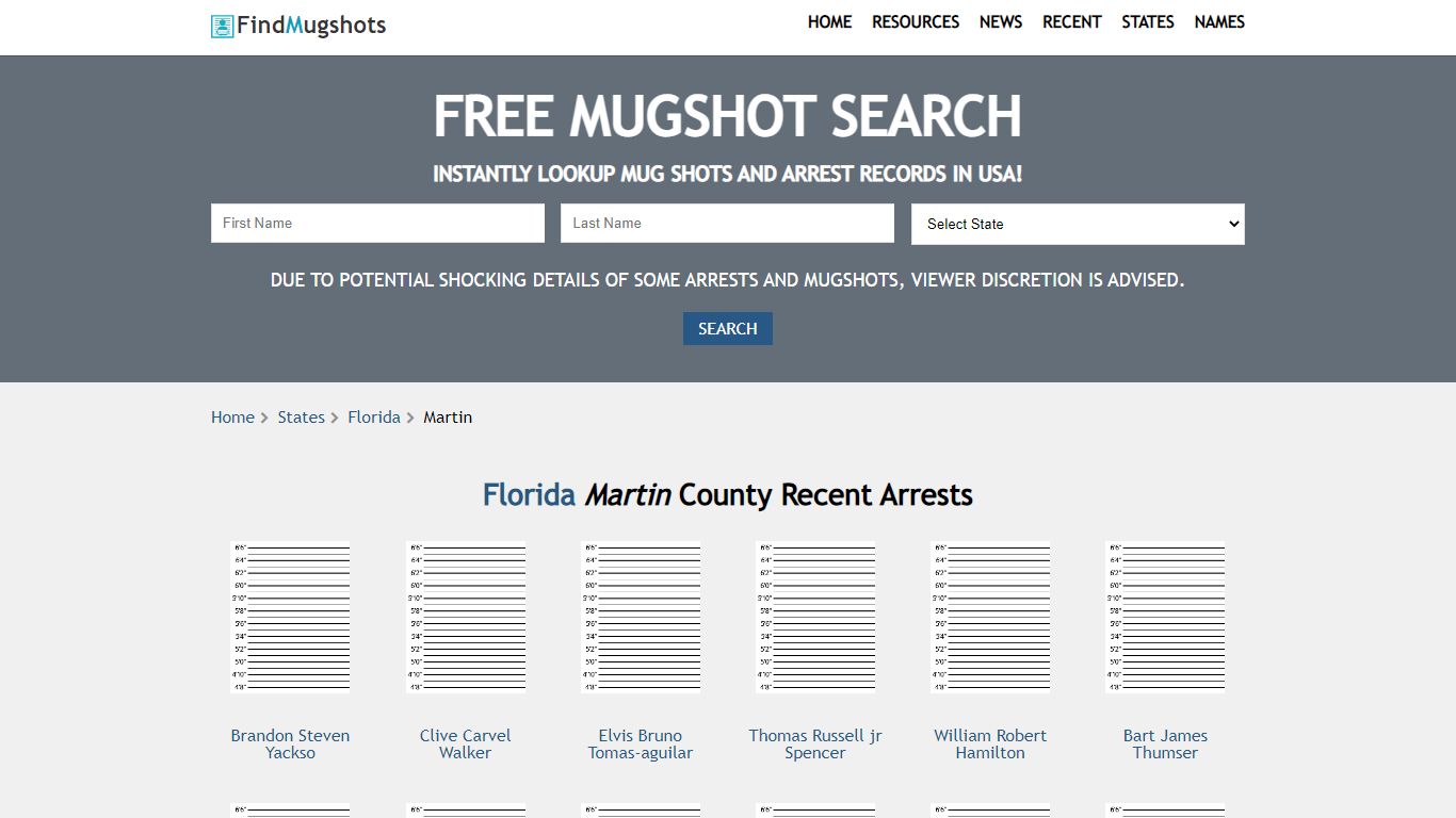 Find Martin Florida Mugshots - Find Mugshots
