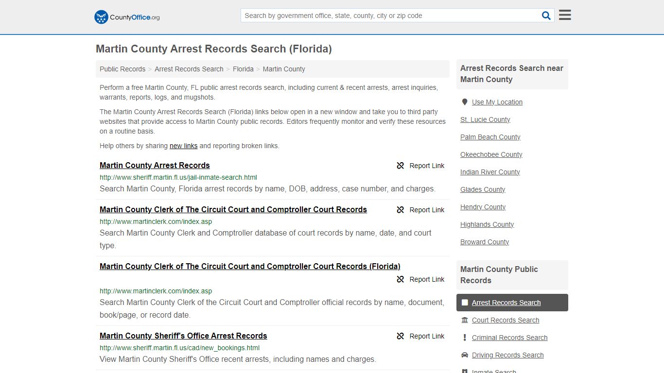 Arrest Records Search - Martin County, FL (Arrests & Mugshots)