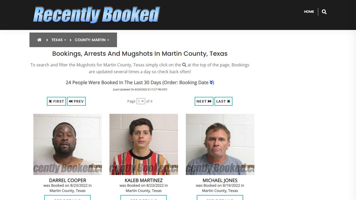 Recent bookings, Arrests, Mugshots in Martin County, Texas